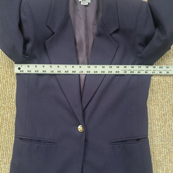 Vintage 80s Navy Blazer Women's 8 - Picture 7 of 11